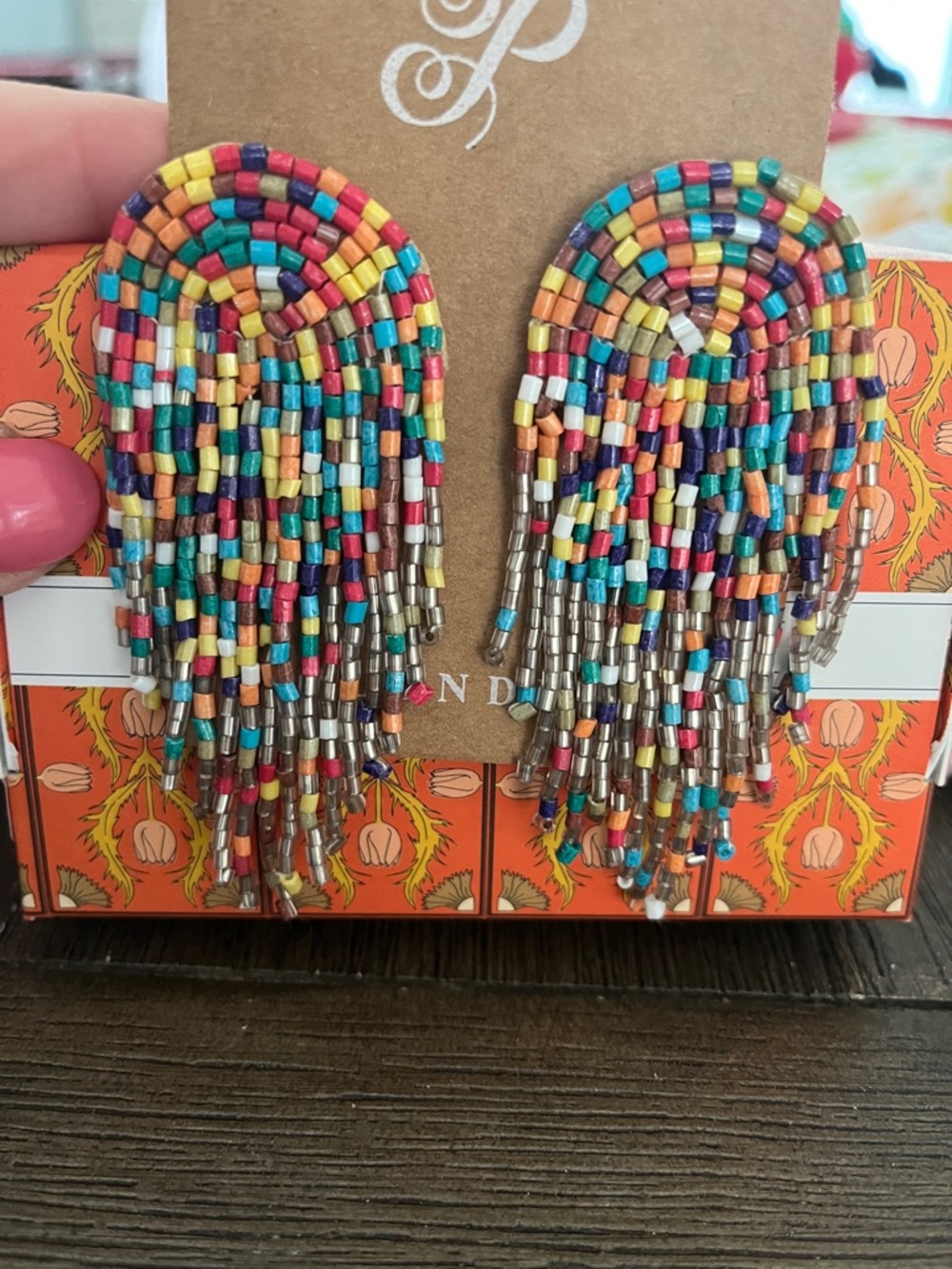 Plunder Multicolor Seed Bead Fringe Earrings